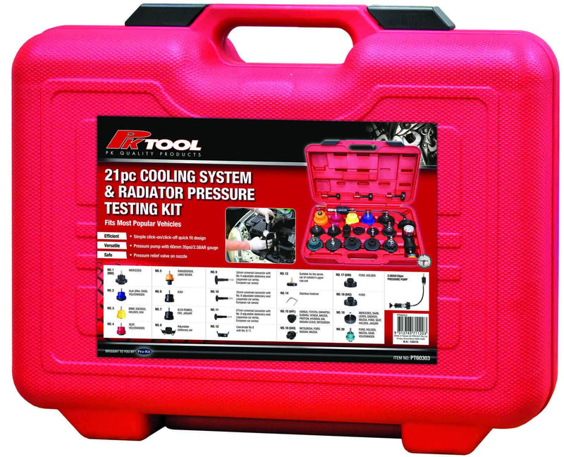 21 Piece Radiator Pressure Testing Kit - PT60303