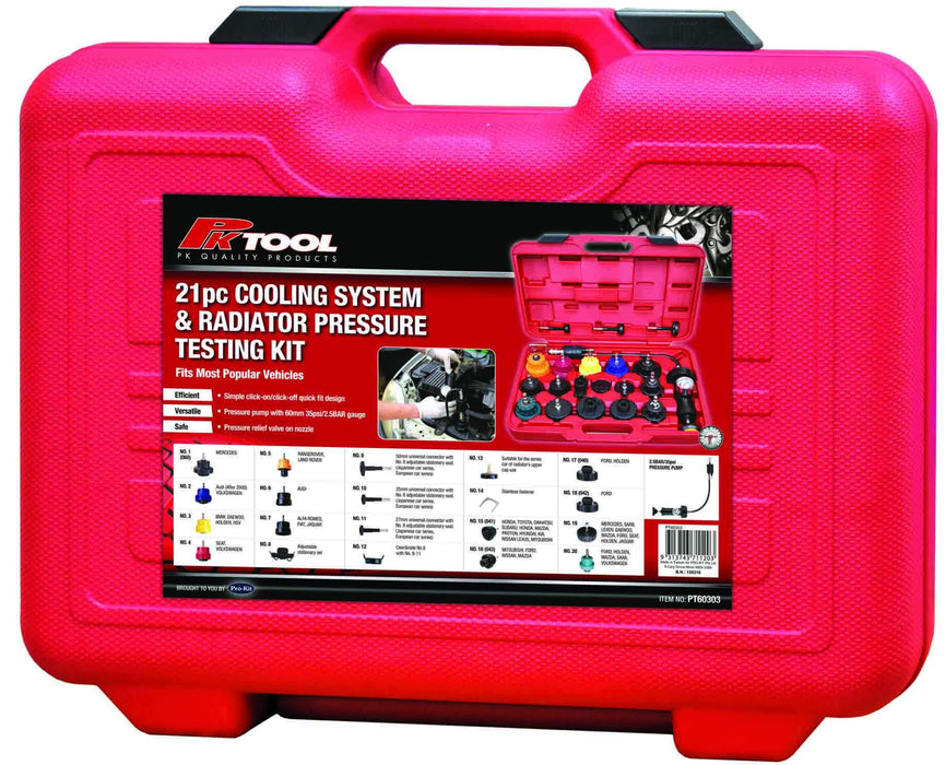 21 Piece Radiator Pressure Testing Kit - PT60303