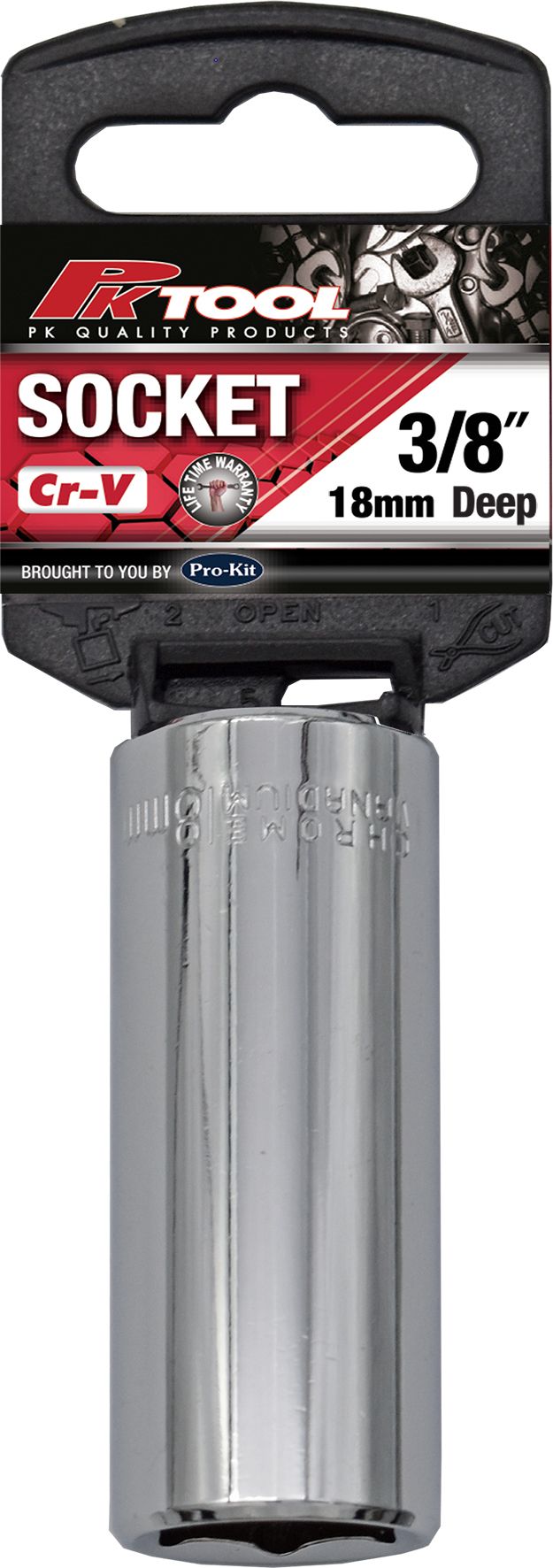 3/8" Drive Deep Socket - 18mm (6 Point)