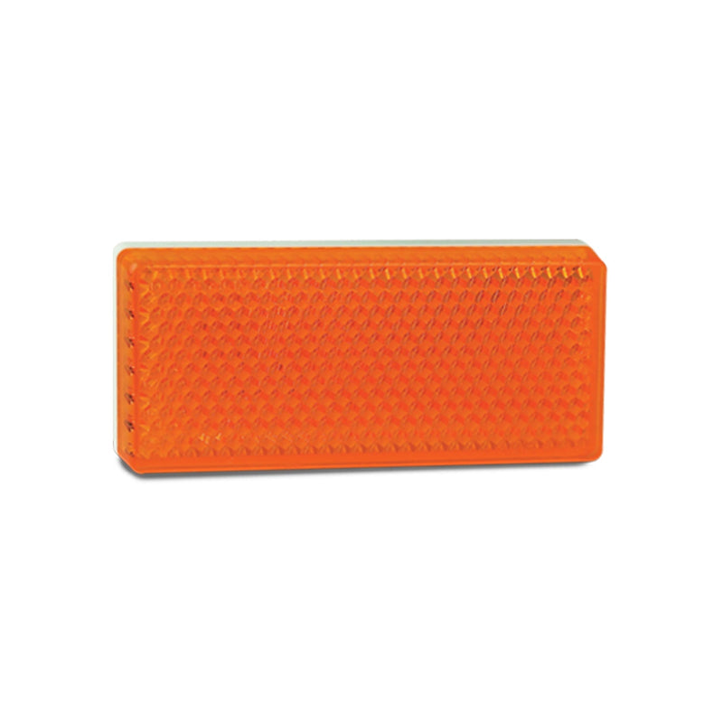 LED Autolamps Pair of Amber Reflex Reflectors - Rectangle Shape with 3M Double Sided Tape Mount - 7030A
