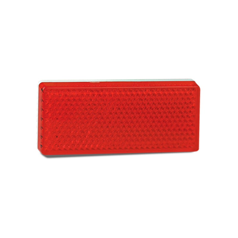 LED Autolamps Pair of Red Reflex Reflectors - Rectangle Shape with 3M Double Sided Tape Mount - 7030R