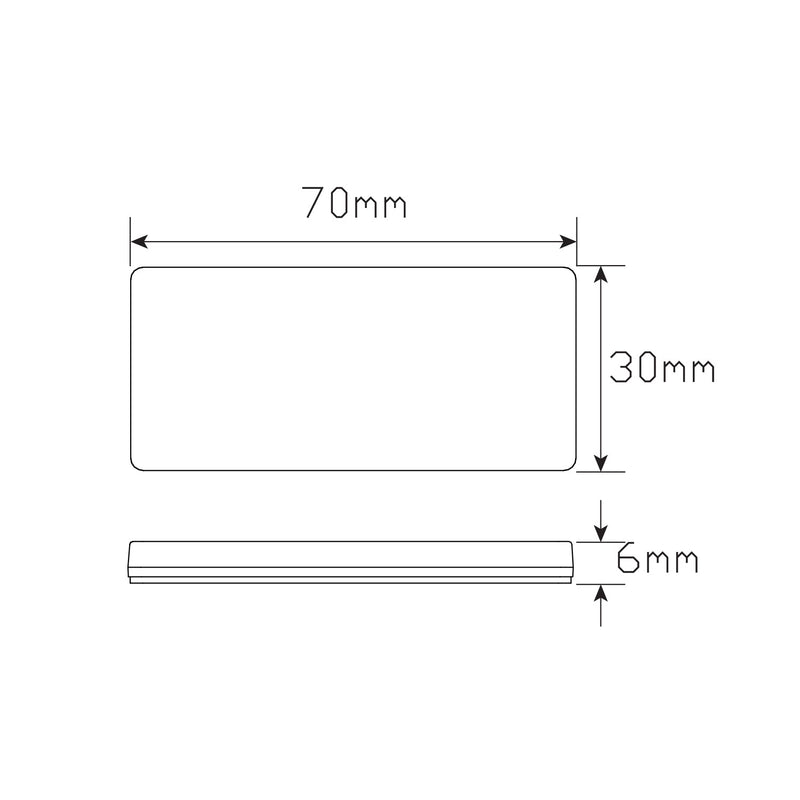 LED Autolamps Pair of Amber Reflex Reflectors - Rectangle Shape with 3M Double Sided Tape Mount - 7030A