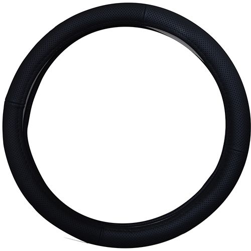 38cm Steering Wheel Cover - Genuine Leather Perforated [Black]