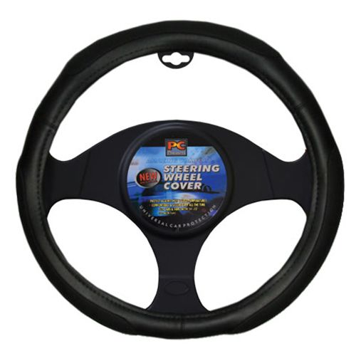 38cm Steering Wheel Cover - Soft Grip 3 Pads [Black]