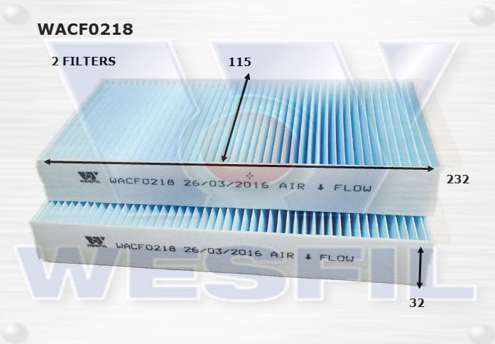 Wesfil Cabin / Pollen Filter - WACF0218 (RCA326C)