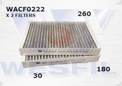 Wesfil Cabin / Pollen Filter - WACF0222 (RCA402MS)