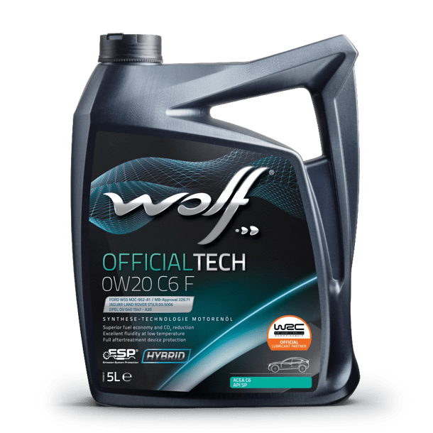 Wolf Officialtech 0W20 C6 F Engine Oil - 5 Litre