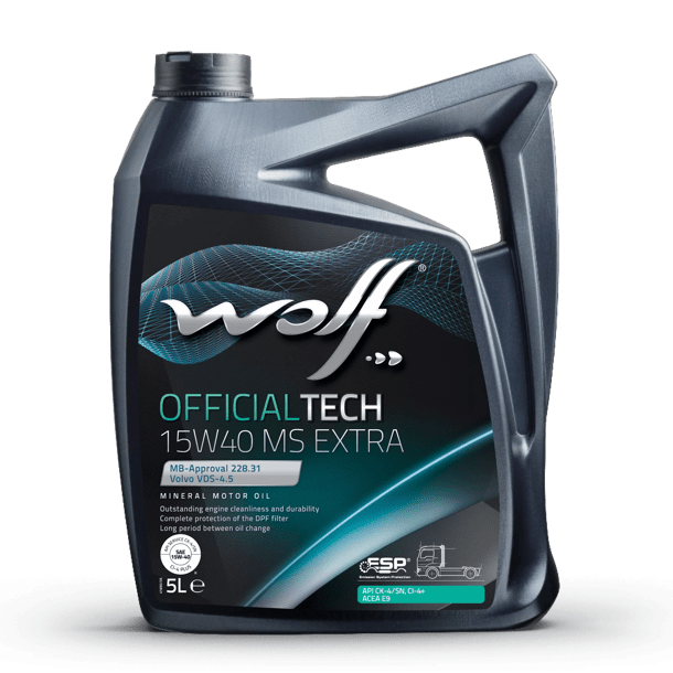 Wolf Officialtech 15W40 MS Extra Engine Oil - 5 Litre