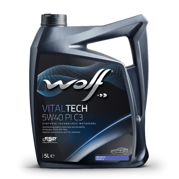 Wolf Vitaltech 5W40 PI C3 Engine Oil - 5 Litre