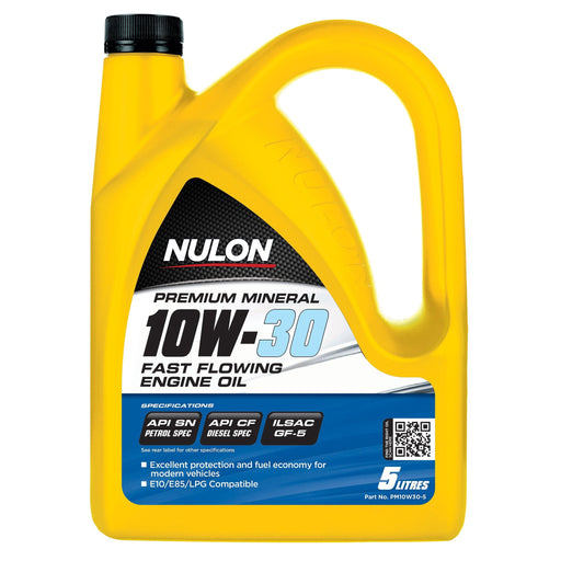 Nulon Premium Mineral 10W30 Fast Flowing Engine Oil - 5Ltr - A1 Autoparts Niddrie
