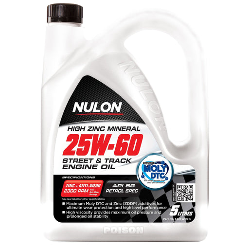 Nulon Premium Mineral 25W60 Street & Track Engine Oil - 5Ltr - A1 Autoparts Niddrie
