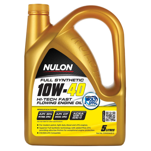 Nulon Full Synthetic 10W40 Hi-Tech Fast Flowing Engine Oil - 5Ltr - A1 Autoparts Niddrie
