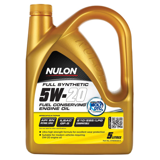 Nulon Full Synthetic 5W20 Fuel Conserving Engine Oil - 5Ltr - A1 Autoparts Niddrie
