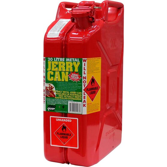 20 Litre Red Metal Unleaded Fuel / Jerry Can - 1097