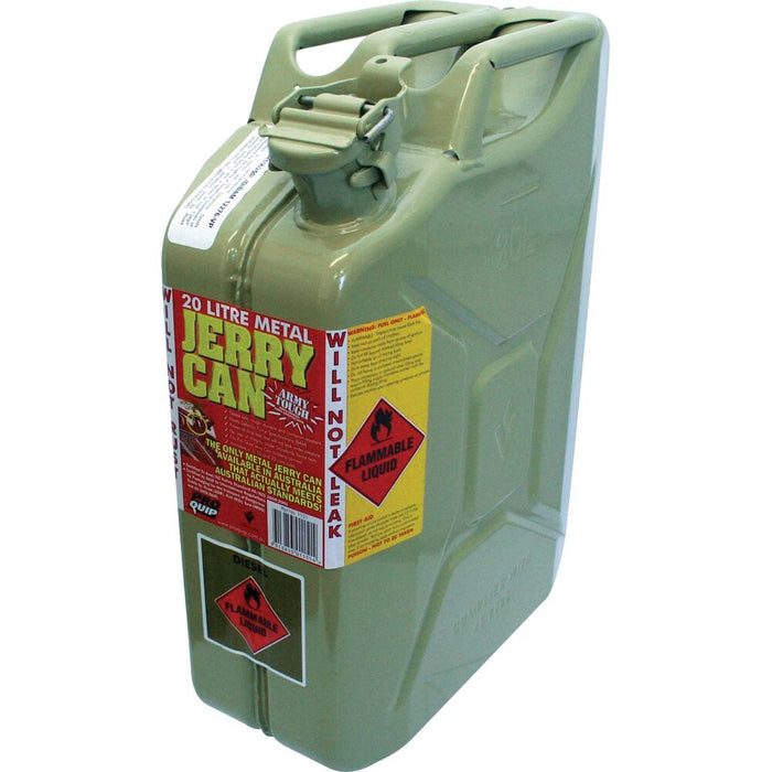 20 Litre Green Metal Diesel Fuel / Jerry Can - 1151