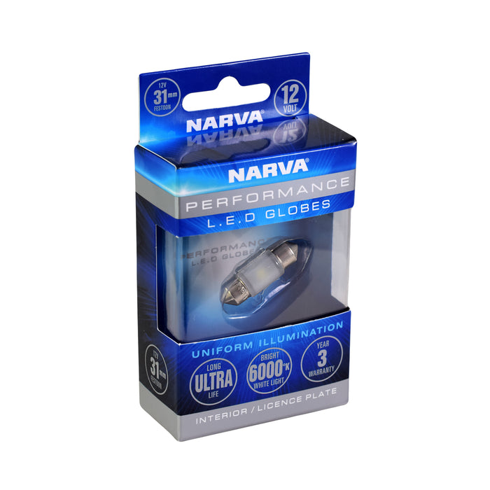 Narva 12V 31mm Festoon LED Globe (6000K Cool White) - 18210BL