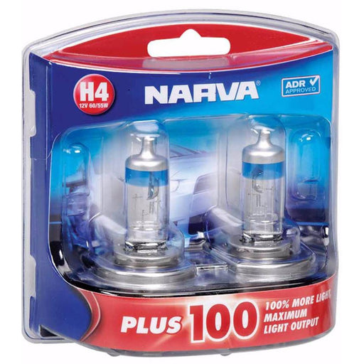 Narva Plus 100 Globes (Twin Pack) - H4-48342BL2-Narva-A1 Autoparts Niddrie