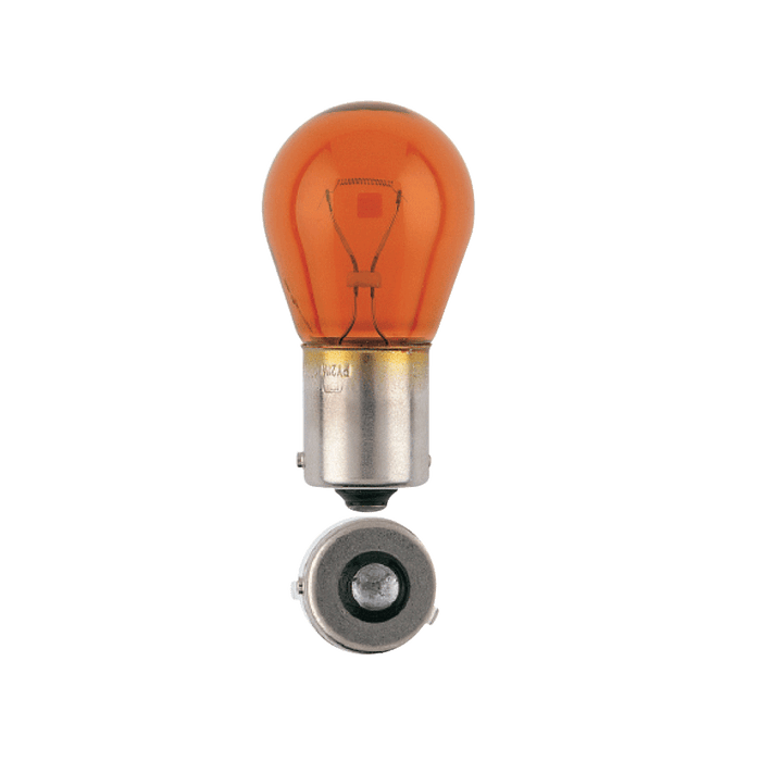 Narva 12V 21W Amber BAU15S Incandescent Globes (Pack of 2) - 47384BL