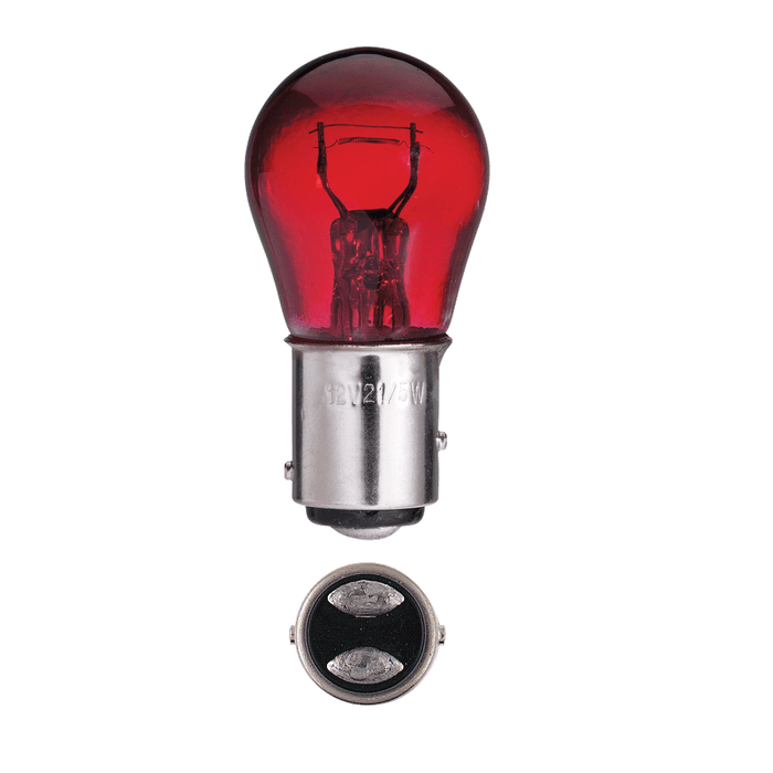 Narva 12V 21/5W BAY15D Red Incandescent Globes (Pack of 2) - 47387BL