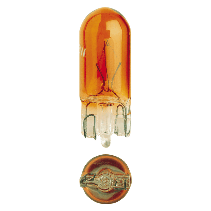 Narva 12V 5W T-10 Amber Wedge Globes (Pack of 2) - 47510BL