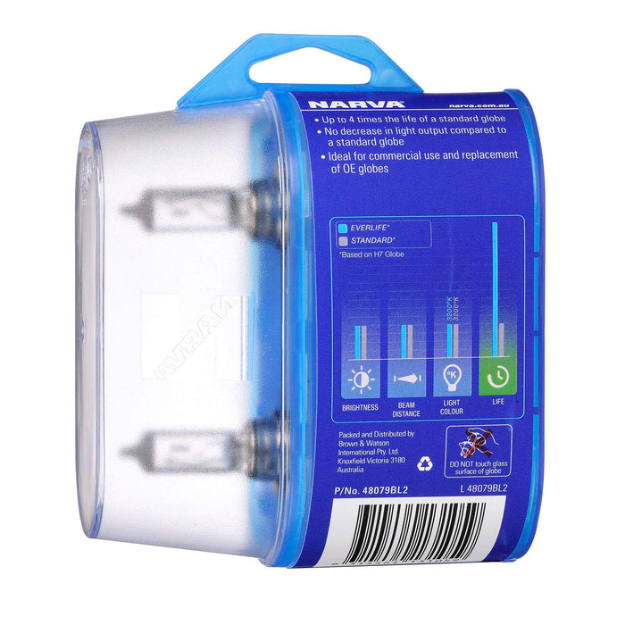 Narva 12V H11 12V 55W Everlife Halogen Globes (Twin Pack) - 48079BL2
