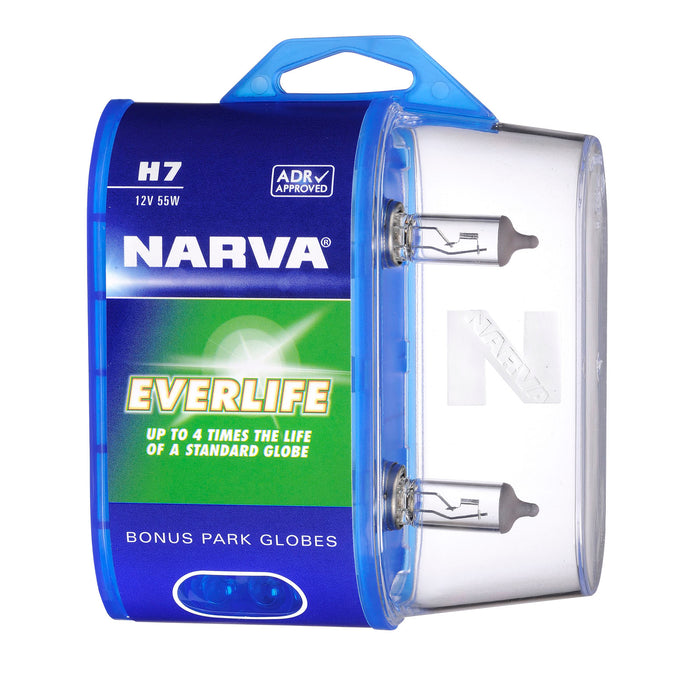 Narva 12V H7 55W Everlife Halogen Globes (Twin Pack) - 48329BL2