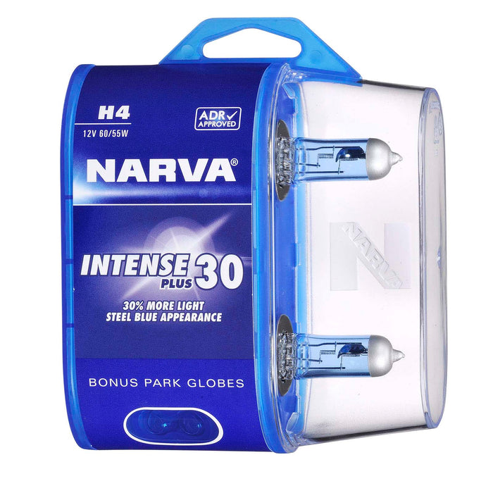Narva H4 12V 60/55W Intense Plus 30 Globes (Pack of 2) - 48472BL2