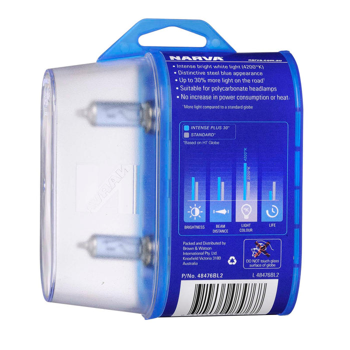 Narva H7 12V 55W Intense Plus 30 Globes (Pack of 2) - 48476BL2