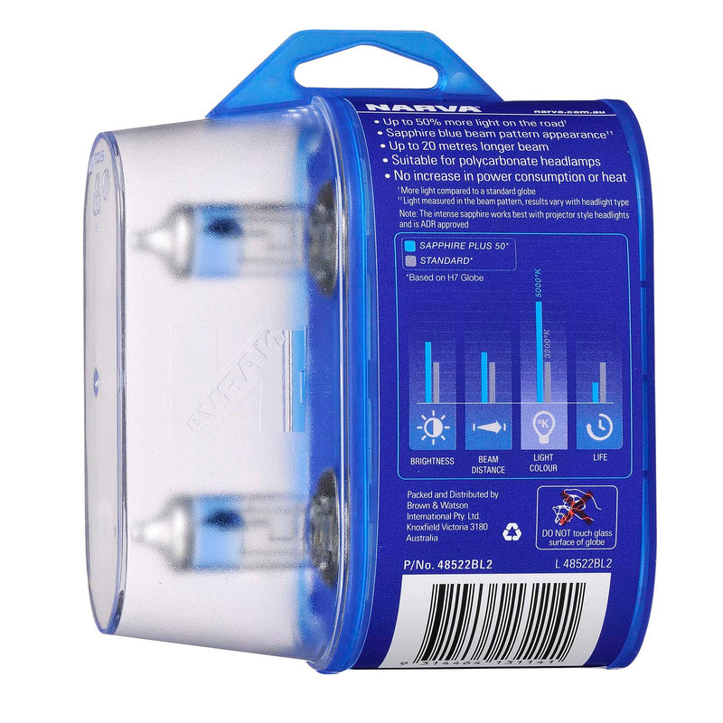 Narva H4 12V 60/55W Sapphire Plus 50 Globes (Pack of 2) - 48522BL2