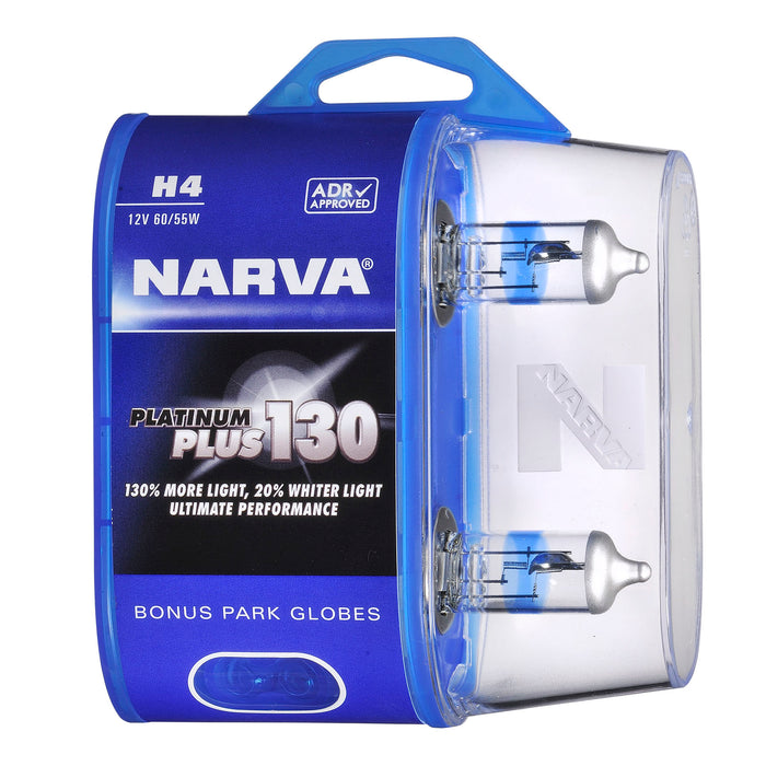 Narva Platinum Plus 130 Globes (Twin Pack) - H4 - 48542BL2
