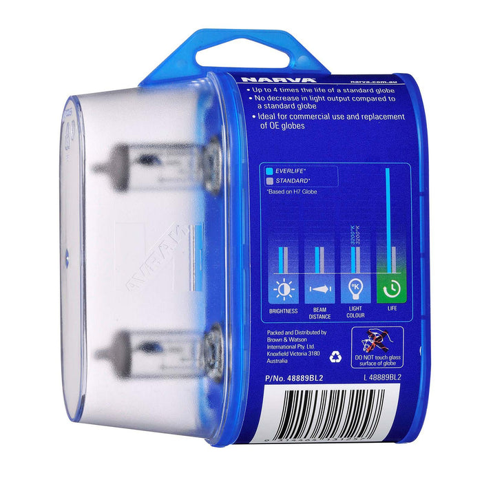 Narva 12V H4 12V 60/55W Everlife Halogen Globes (Twin Pack) - 48889BL2