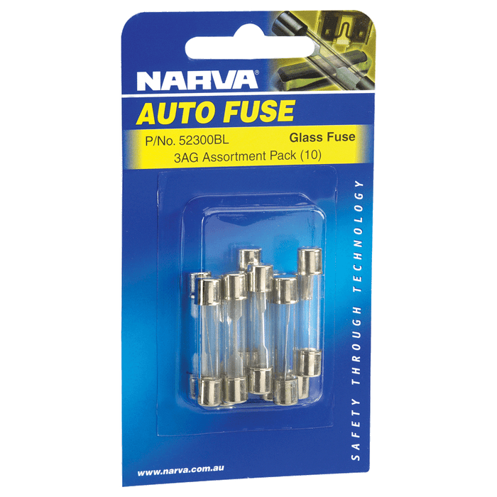 Narva Glass Fuse Assortment (Pack Of 10) - 52300BL