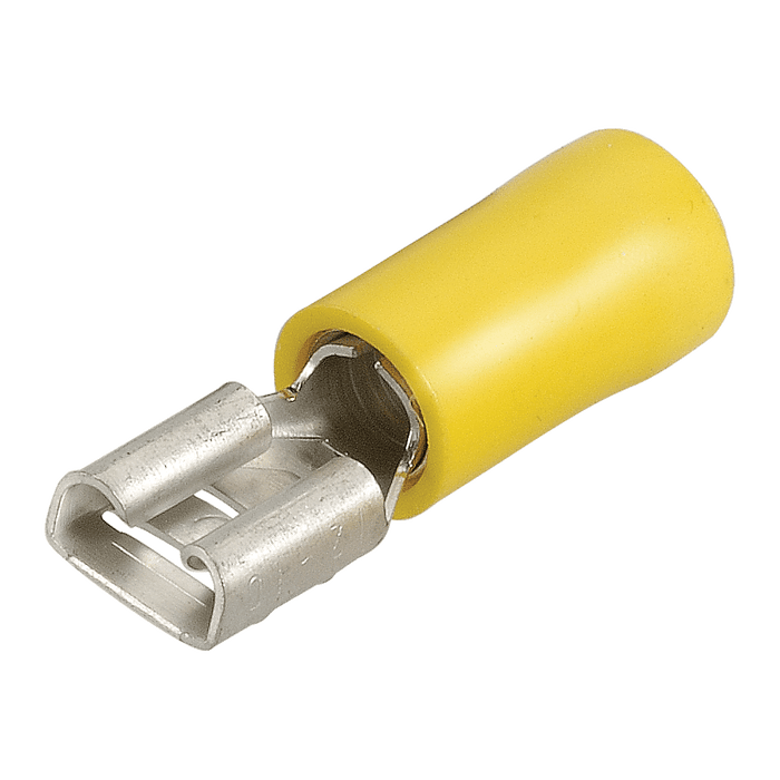 Narva Female Blade Terminals (Yellow 6.3mm Tab) - Pack of 12 - 56038BL