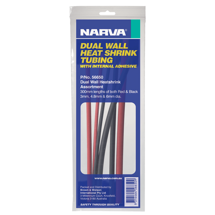 Narva Dual Wall Heatshrink Assortment from 3mm - 6mm Diameter - 56650