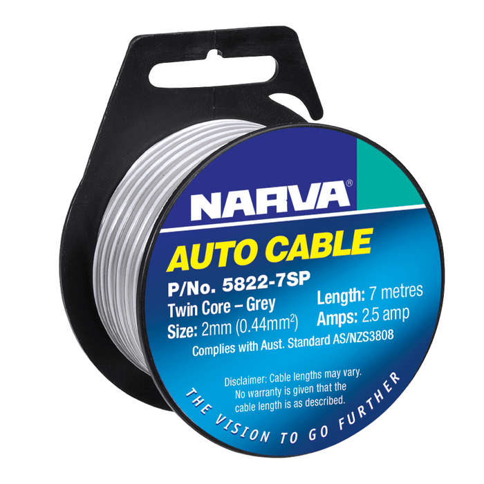Narva 2mm 2.5 Amp Twin Core Speaker Cable - 7 Metres - 5822-7SP