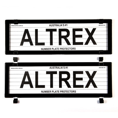 Ultimate 5 Figure Dual Slimline Black Number Plate Covers With Lines - Push Clip - 5VSL - A1 Autoparts Niddrie
