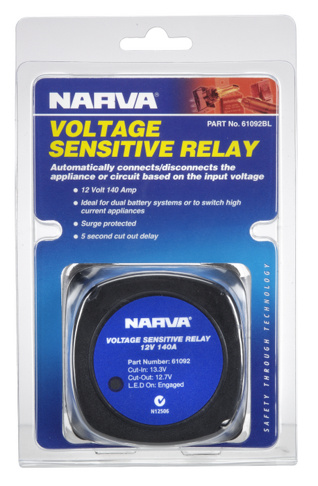 Narva 12 Volt 140 Amp Voltage Sensitive Relay - 61092BL
