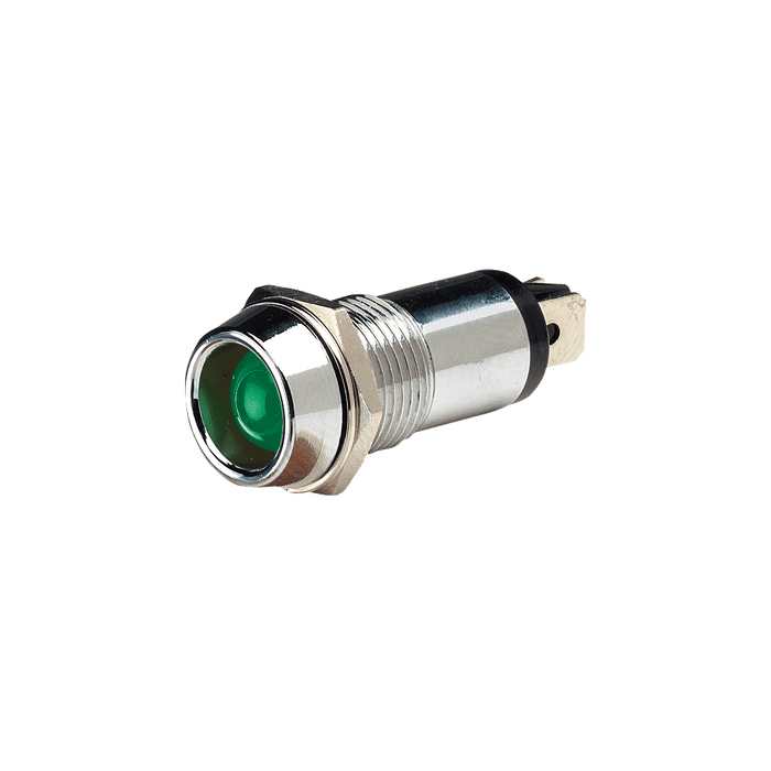 Narva 12 Volt Chrome Pilot Lamp with Green LED
 - 62091BL