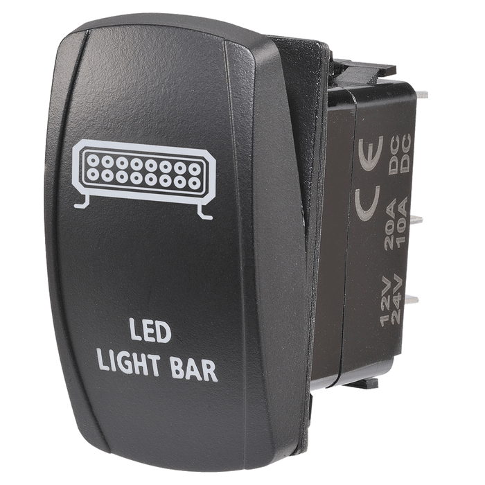 Narva 12 / 24V Off / On LED Illuminated Sealed Rocker Switch with LED Light Bar Symbol (Blue)
 - 63224BL