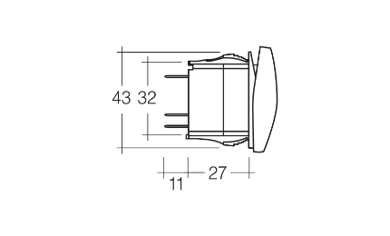 Narva 12 / 24V Off / On LED Illuminated Sealed Rocker Switch with Aux Lights Symbol (Blue)
 - 63232BL