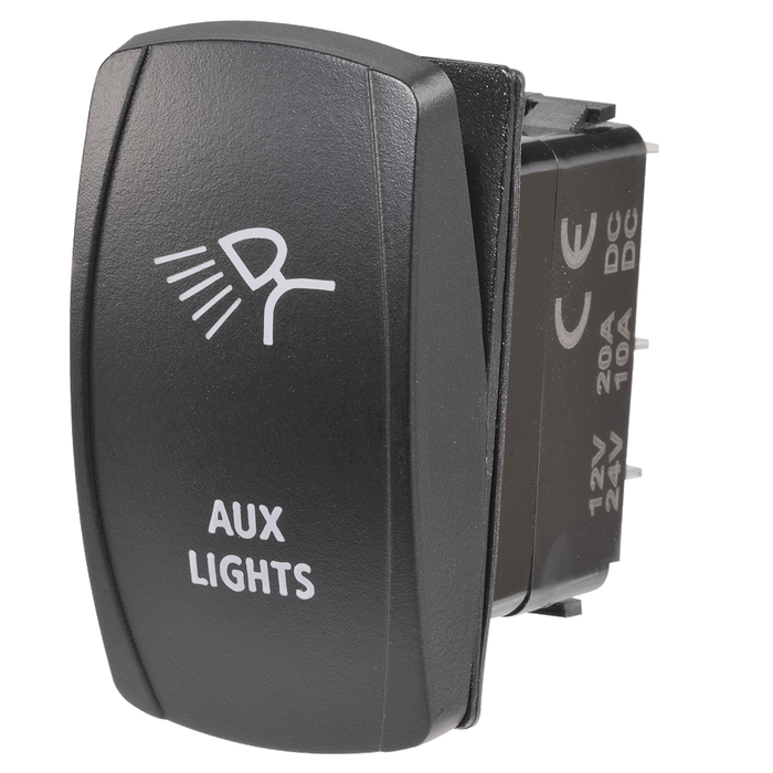 Narva 12 / 24V Off / On LED Illuminated Sealed Rocker Switch with Aux Lights Symbol (Blue)
 - 63232BL