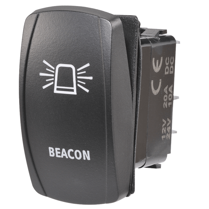 Narva 12 / 24V Off / On LED Illuminated Sealed Rocker Switch with Beacon Symbol (Amber)
 - 63234BL