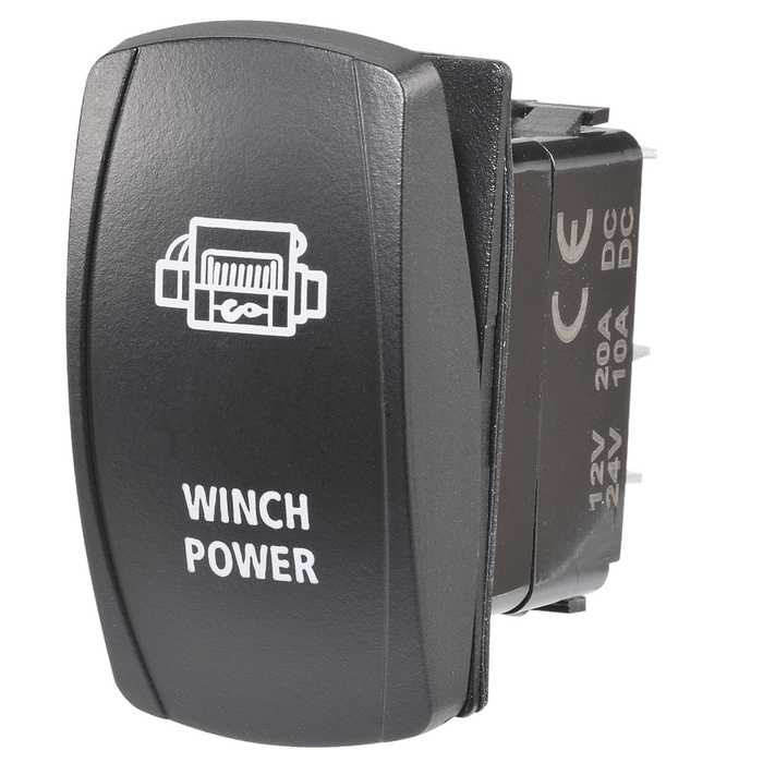 Narva 12 / 24V Off / On LED Illuminated Sealed Rocker Switch with Winch Power Symbol (Red)
 - 63236BL
