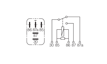 Narva 12V 20/10 Amp Change-Over 5 Pin Micro Relay with Resistor - 68070BL