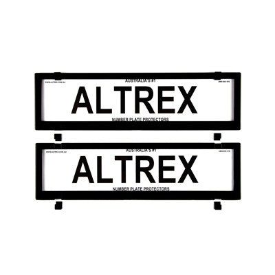 Ultimate 6 Figure Dual Slimline Black Number Plate Covers Without Lines - Push Clip - 6CVSNL - A1 Autoparts Niddrie
