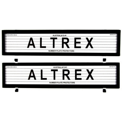 Ultimate European Dual Black Number Plate Covers With Lines - Push Clip - 6LE - A1 Autoparts Niddrie
