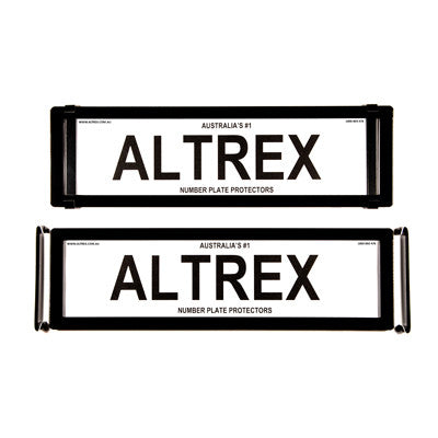 Advanced Dual Slimline Black Number Plate Covers  Without Lines - Metal Clip - 6OVSNLC - A1 Autoparts Niddrie

