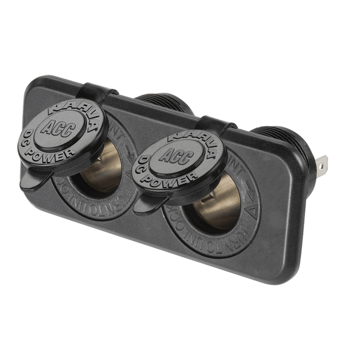 Narva Heavy-Duty Twin Accessory Sockets - 81027BL