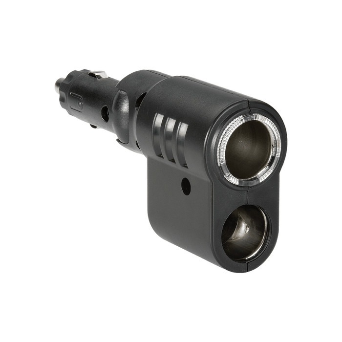 Narva Cigarette Lighter Plug with Adjustable Twin Accessory Sockets and Lighter Fixture - 81044BL