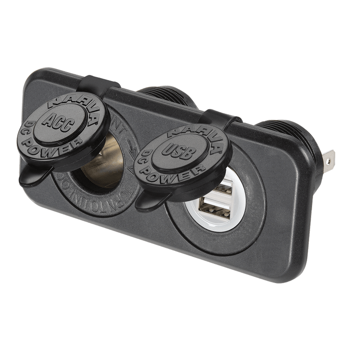 Narva Heavy-Duty Twin Accessory / Dual USB Sockets
 - 81144BL